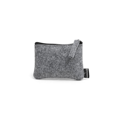 Stamina Luton recycled felt purse in grey, ready for logo printing