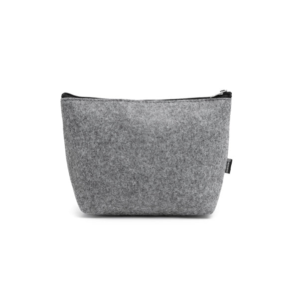 Stamina Avira recycled felt toiletry bag in grey, ready for logo printing