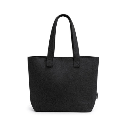 Stamina Carola recycled felt tote bag in black, ready for logo printing