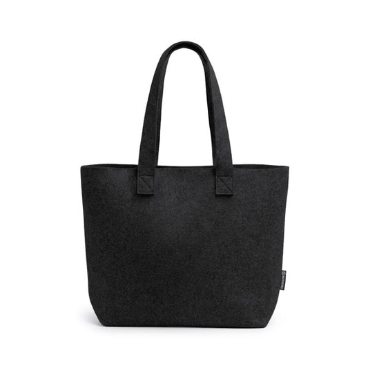 Stamina Carola recycled felt tote bag in black, ready for logo printing