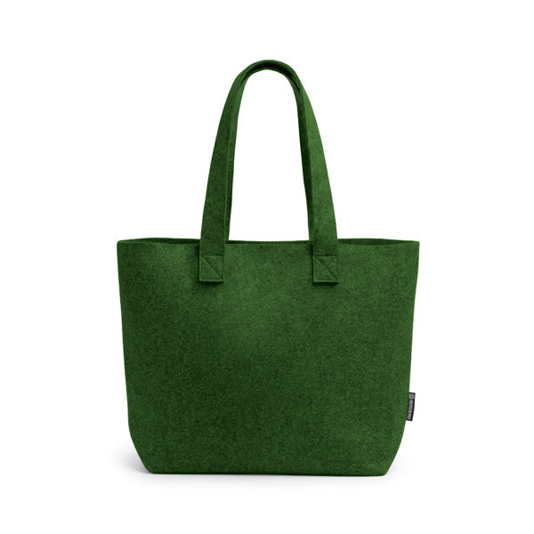 Stamina Carola recycled felt tote bag in fern green, ready for logo printing