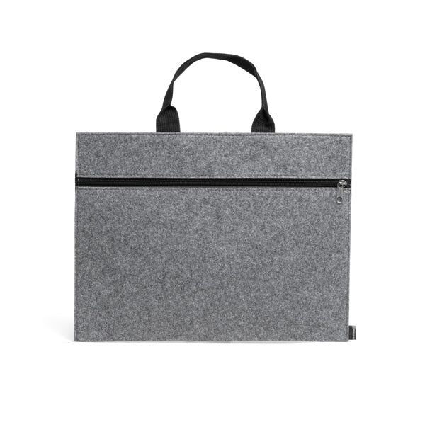 Stamina Sona recycled felt document holder in grey, ready for logo printing