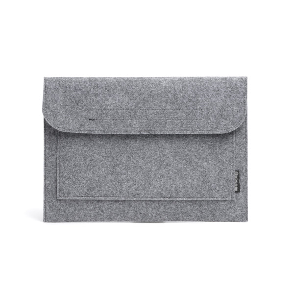 Stamina Amber recycled felt laptop sleeve in grey, ready for logo printing