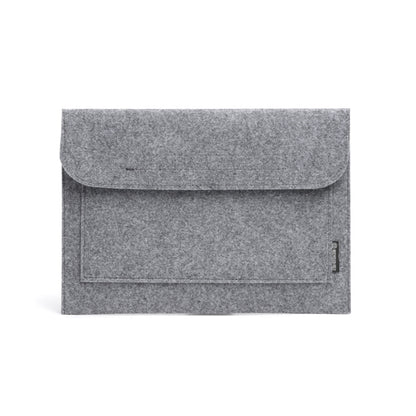 Stamina Amber recycled felt laptop sleeve in grey, ready for logo printing