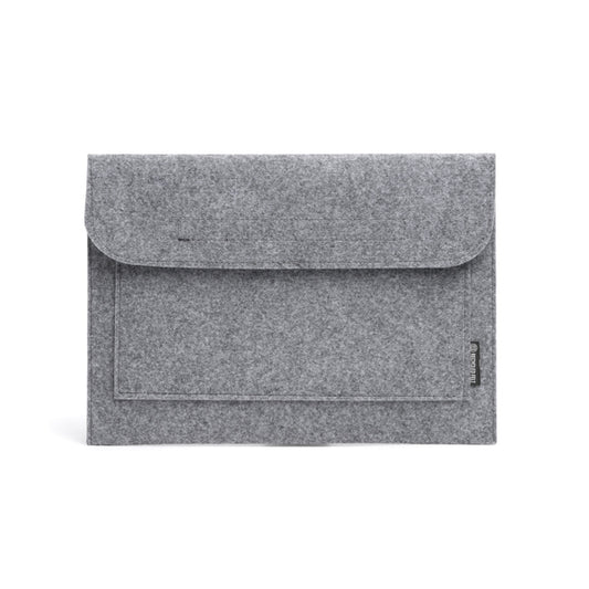 Stamina Amber recycled felt laptop sleeve in grey, ready for logo printing