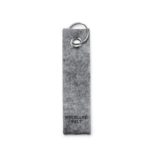 Stamina Gonax recycled felt keyring in grey, ready for logo printing