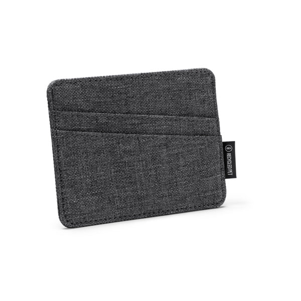 Stamina Timber RPET recycled polyester RFID card holder, ready for logo printing