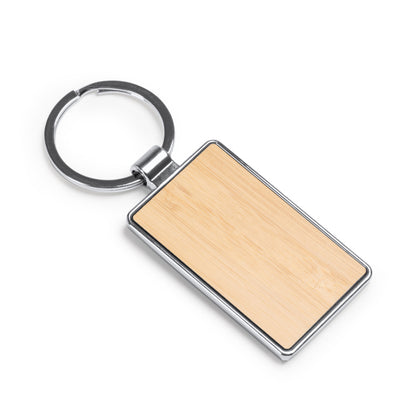 Stamina Karby bamboo and metal keyring, ready for laser engraving