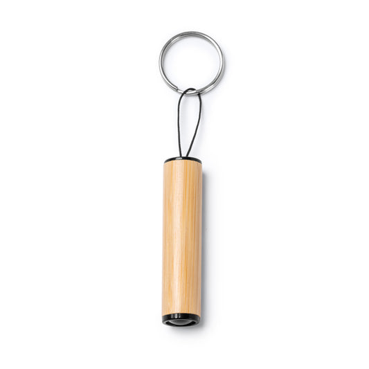 Stamina Vesel bamboo torch keychain in beige, ready for laser engraving
