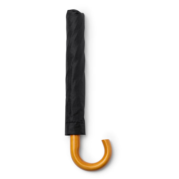 Stamina Kodiak RPET and wood umbrella in black, ready for laser engraving