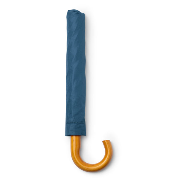 Stamina Kodiak RPET and wood umbrella in navy blue, ready for laser engraving