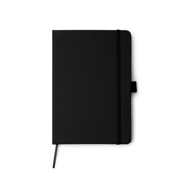 Stamina Marion recycled PU notebook A5 in black, ready for logo printing