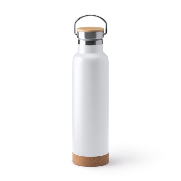 Stamina Vader recycled stainless steel vacuum flask in white, ready for laser engraving