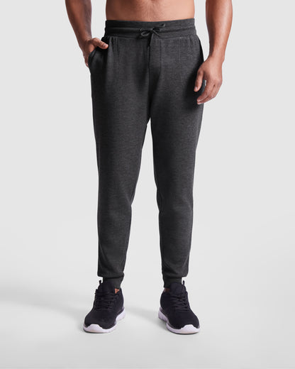 Roly Iria unisex trousers in heather black, alternative view, ready for logo printing or embroidery