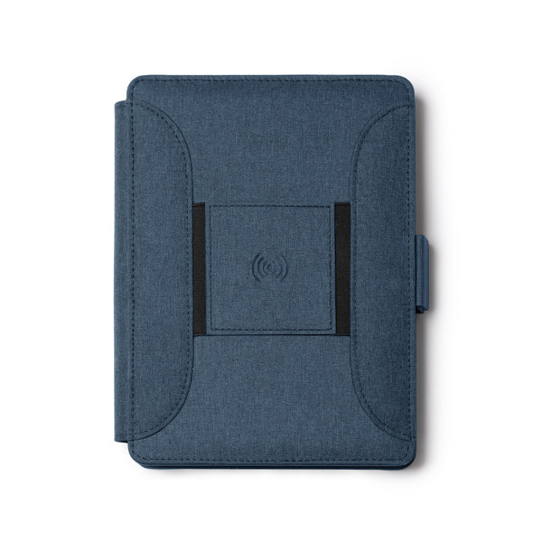 Stamina Samper RPET 300D multifunction A5 folder A5 in heather denim, ready for logo printing