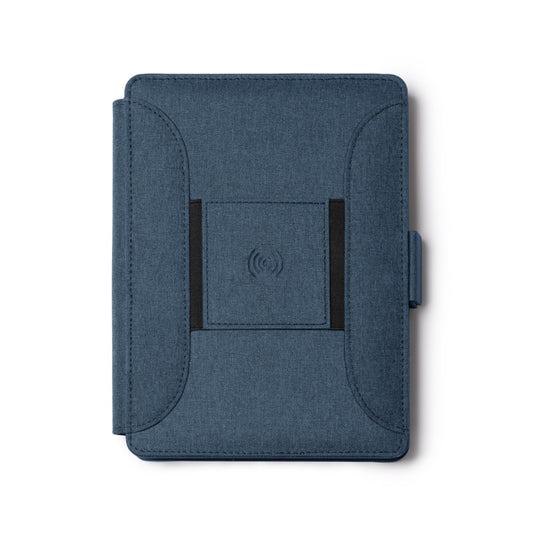 Stamina Samper RPET 300D multifunction A5 folder A5 in heather denim, ready for logo printing