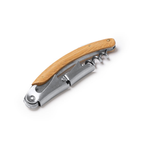 Stamina Rical bamboo & stainless steel corkscrew, ready for laser engraving