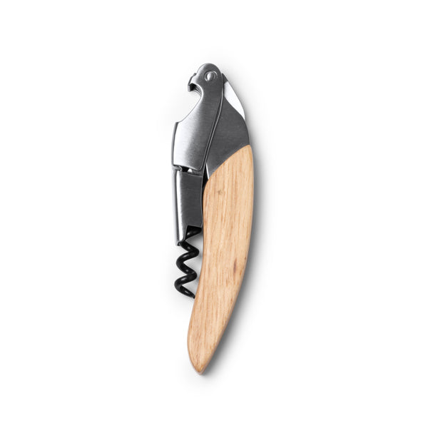 Stamina Vuren stainless steel with wooden corkscrew in beige, ready for laser engraving