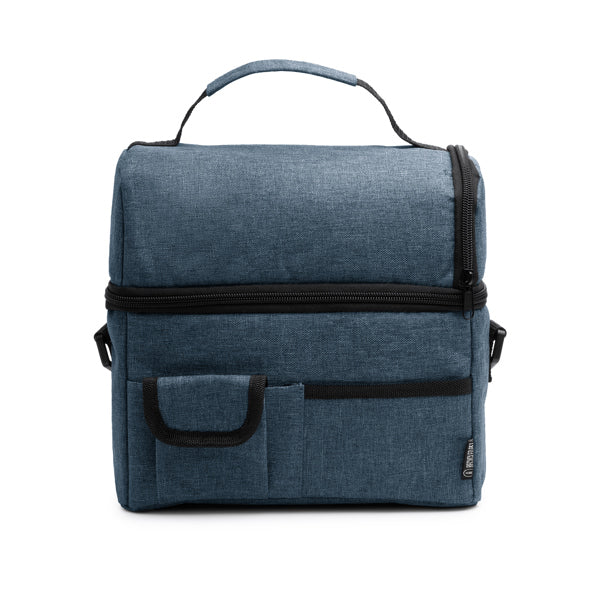 Stamina Kunes RPET cooler bag in heather denim, ready for logo printing