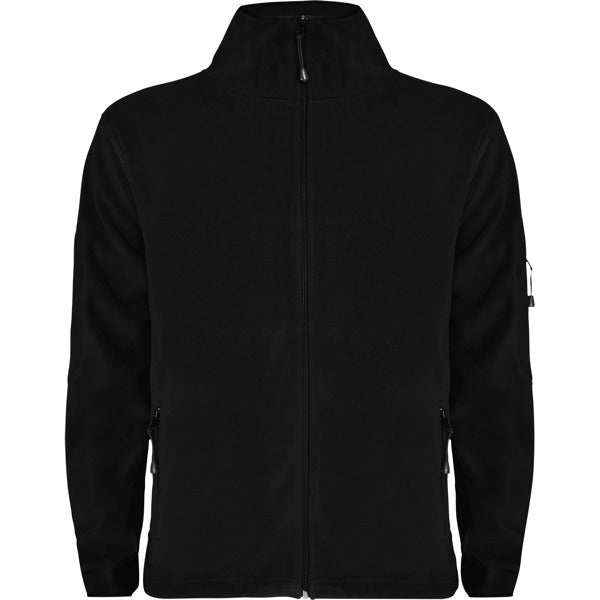 Roly Luciane men's fleece jacket in black, ready for logo printing or embroidery