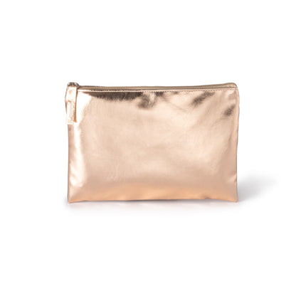 Stamina Tibar PU leather multipurpose toiletry bag in golden pink, ready for embroidery