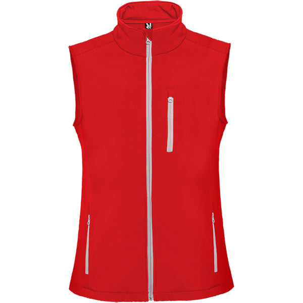 Roly Nevada men's softshell gilet in red, ready for logo printing or embroidery
