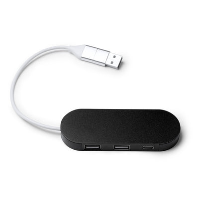 Stamina Dorian recycled aluminium USB flash drive in black, ready for logo printing