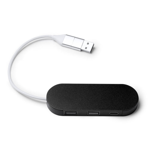 Stamina Dorian recycled aluminium USB flash drive in black, ready for logo printing