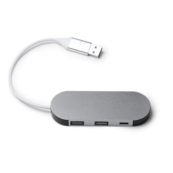 Stamina Dorian recycled aluminium USB flash drive in silver, ready for logo printing