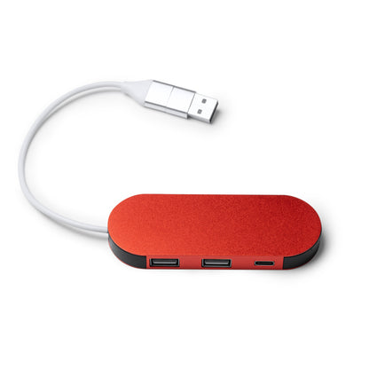 Stamina Dorian recycled aluminium USB flash drive in red, ready for logo printing