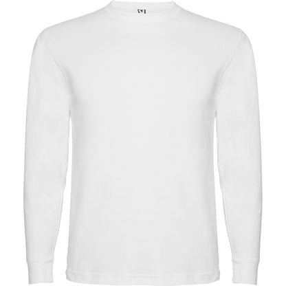 Roly Pointer men's long-sleeve T-shirt in white, ready for logo printing or embroidery