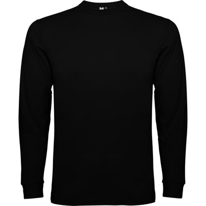 Roly Pointer men's long-sleeve T-shirt in black, ready for logo printing or embroidery