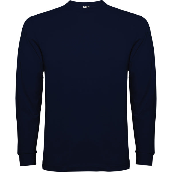 Roly Pointer men's long-sleeve T-shirt in navy blue, ready for logo printing or embroidery