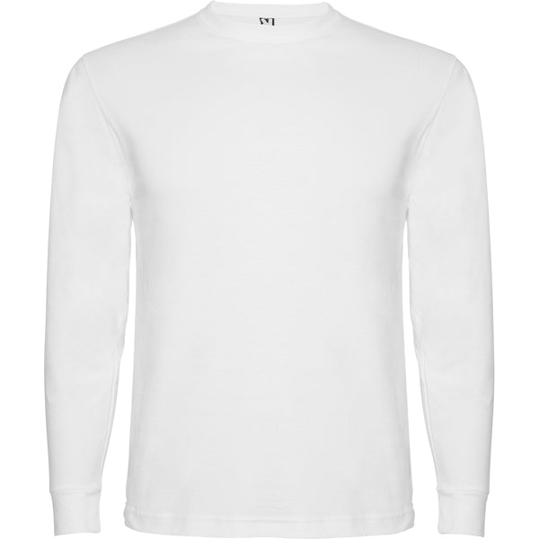 Roly Pointer Child kids' long-sleeve T-shirt in white, ready for logo printing or embroidery