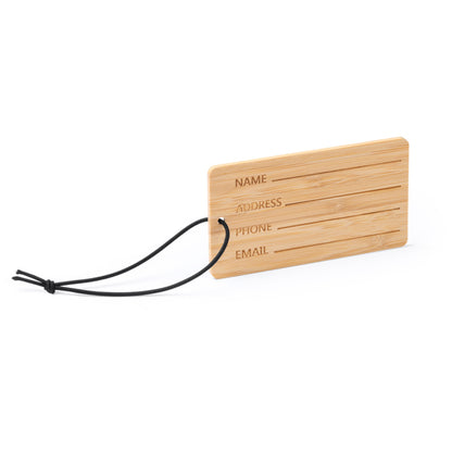 Stamina Kabore bamboo suitcase luggage tag, ready for laser engraving