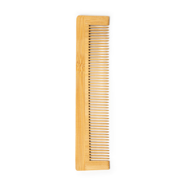 Stamina Kurly natural bamboo comb in bamboo, ready for laser engraving