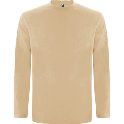 Roly Extreme men's long-sleeve T-shirt in sand, ready for logo printing or embroidery