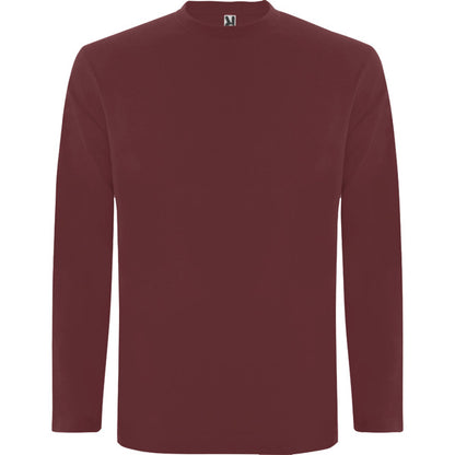 Roly Extreme men's long-sleeve T-shirt in berry red, ready for logo printing or embroidery