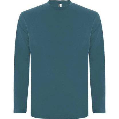 Roly Extreme men's long-sleeve T-shirt in storm blue, ready for logo printing or embroidery