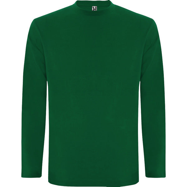 Roly Extreme men's long-sleeve T-shirt in bottle green, ready for logo printing or embroidery