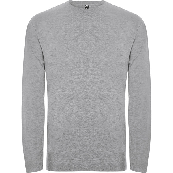 Roly Extreme men's long-sleeve T-shirt in heather grey, ready for logo printing or embroidery