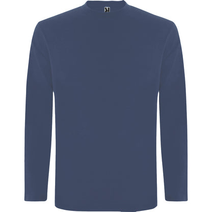Roly Extreme men's long-sleeve T-shirt in denim blue, ready for logo printing or embroidery