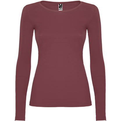 Roly Extreme Woman women's long-sleeve T-shirt in berry red, ready for logo printing or embroidery