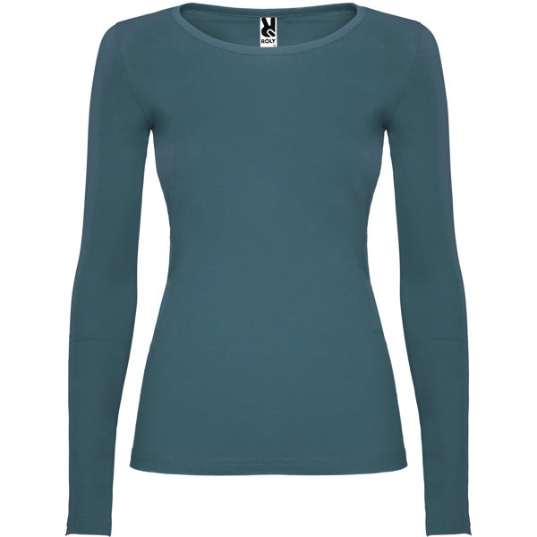Roly Extreme Woman women's long-sleeve T-shirt in storm blue, ready for logo printing or embroidery