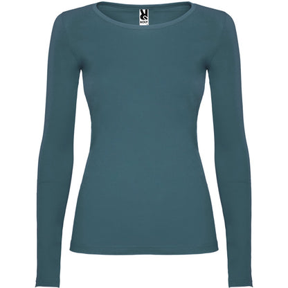 Roly Extreme Woman women's long-sleeve T-shirt in storm blue, ready for logo printing or embroidery