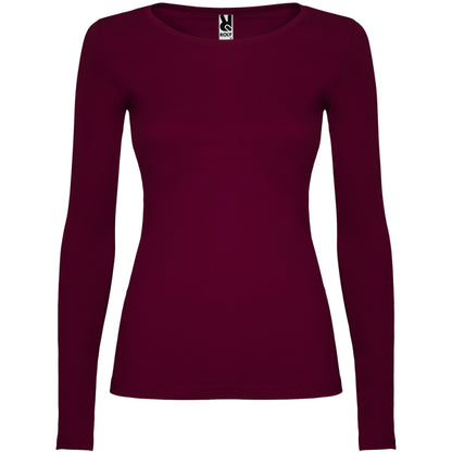 Roly Extreme Woman women's long-sleeve T-shirt in garnet, ready for logo printing or embroidery