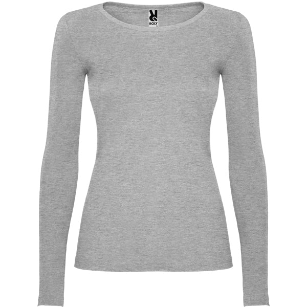 Roly Extreme Woman women's long-sleeve T-shirt in heather grey, ready for logo printing or embroidery