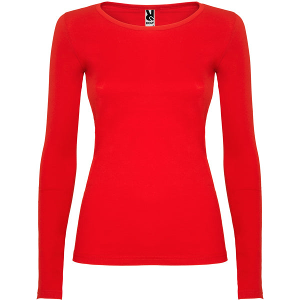 Roly Extreme Woman women's long-sleeve T-shirt in red, ready for logo printing or embroidery