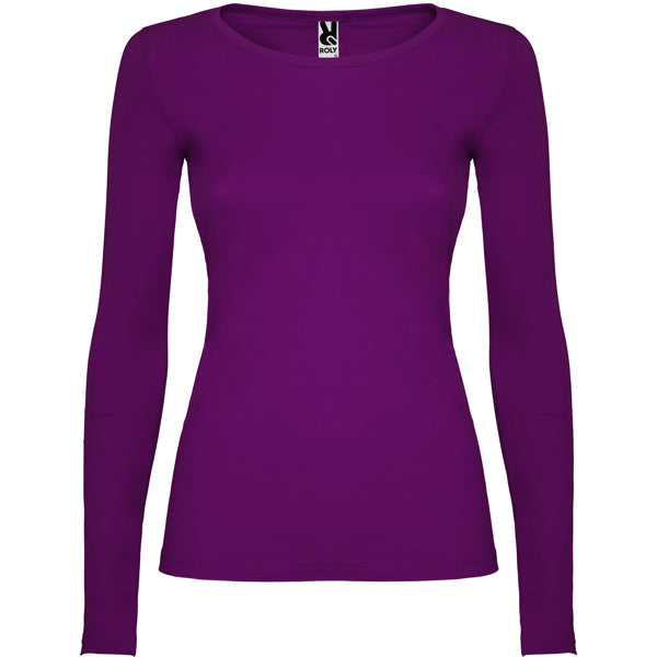 Roly Extreme Woman women's long-sleeve T-shirt in purple, ready for logo printing or embroidery
