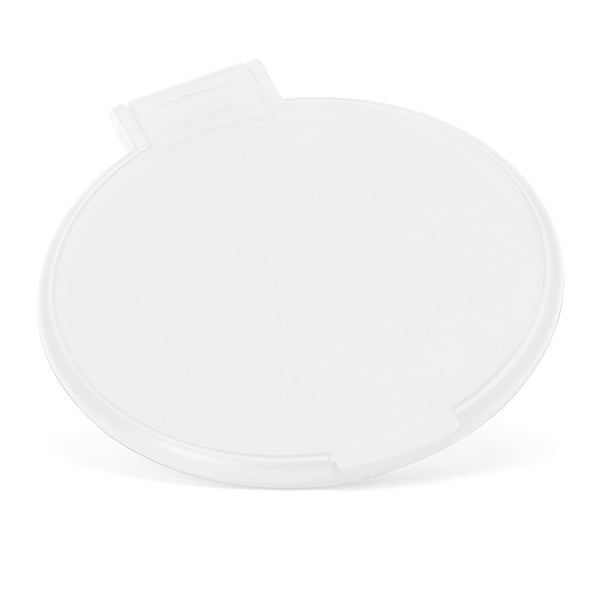 Stamina Glaze plastic compact mirror in white, ready for logo printing